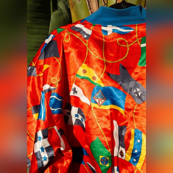 Vintage 90's Christina Sport Long Sleeve Zip Up. Nautical Jacket, Unisex, Red - Picture 7 of 8